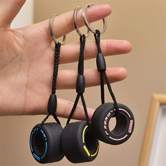 Cartoon Small Tire Keychain Unisex Car Bag Key Ring Pendant