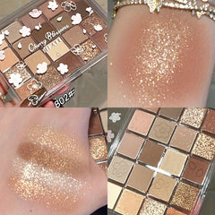 20-Color Eyeshadow Palette with Highlighter - Earth Tones for Contouring