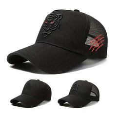 Tiger Embroidery Baseball Cap with Extended Brim