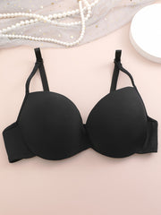 Comfy Push Up Bra Solid T Shirt Bra for Women
