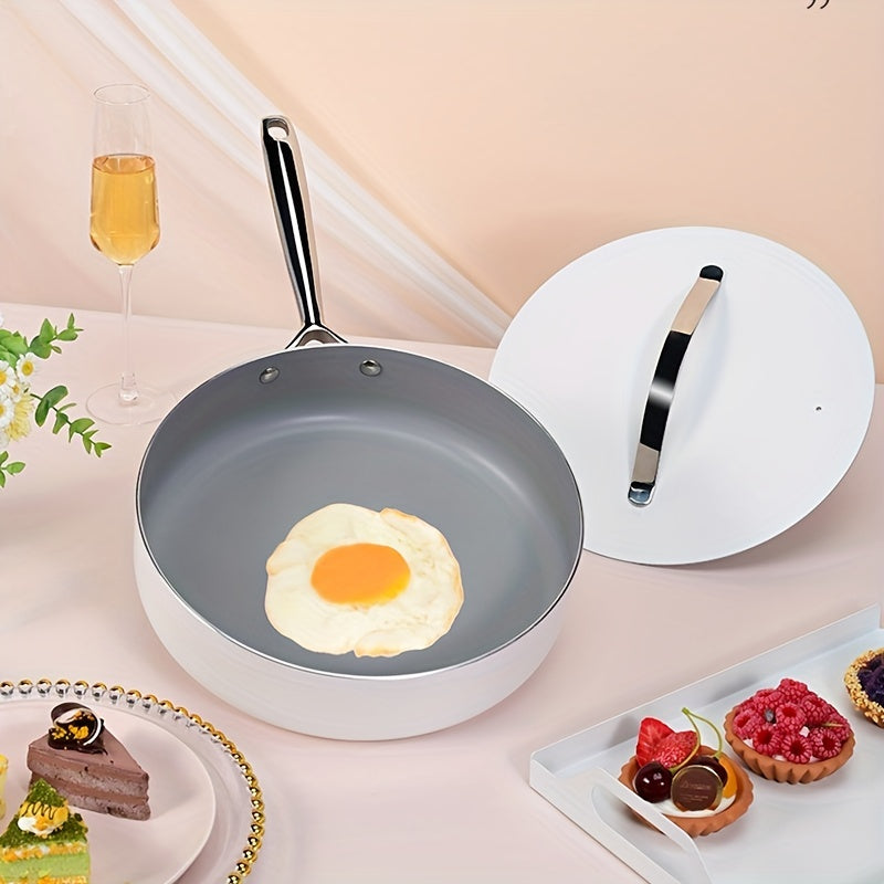 Non stick Pot Flat Bottom Deep Frying Wok With Lid