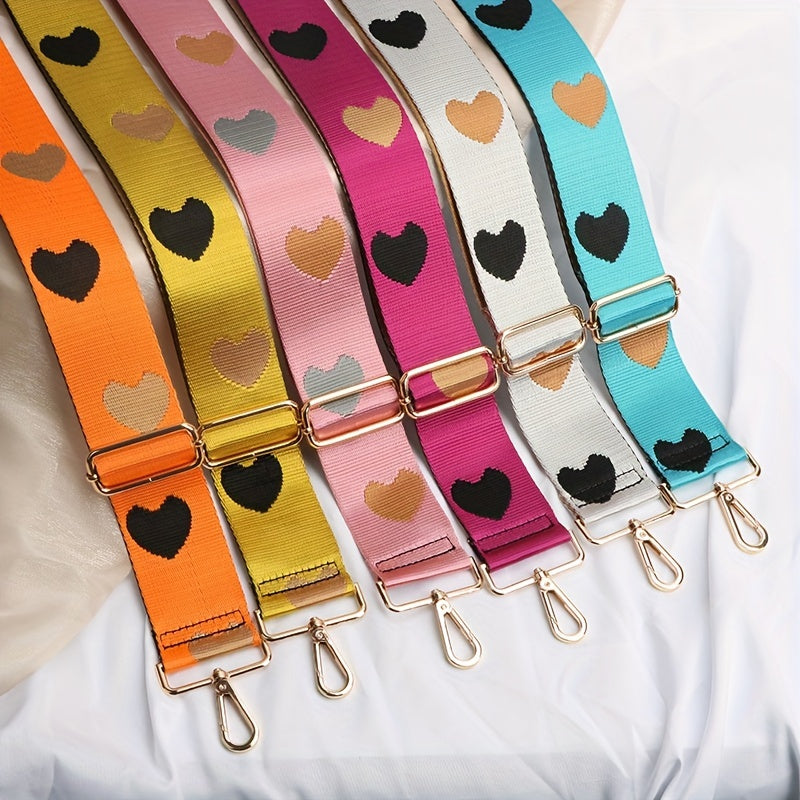 Love Pattern Wide Bag Strap Lightweight Adjustable Strap