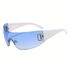Y2K One piece Sunglasses Gradient Wrap Around Glasses UV400