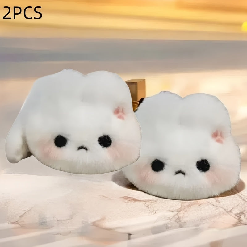 2 Cute Plush Cartoon Keychains Backpack Handbag Decoration Christmas Gift