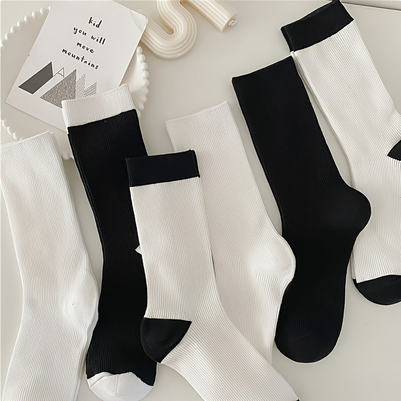 4 Pairs Women's Solid Tube Socks