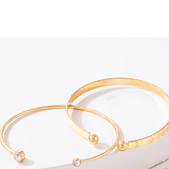 4 Pcs Geometric Alloy Bracelet Set for Women & Girls Stackable & Detachable