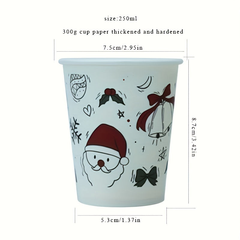 10pcs Christmas Disposable Paper Cup 9oz For Party Gatherings