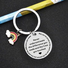 Stylish Metal Key Chain Pendant Gift for Teachers Colleagues Coworkers