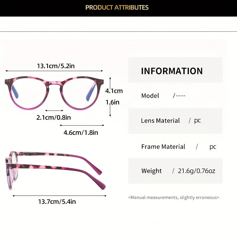 Retro Round Tortoiseshell Spring Hinge Presbyopic Glasses