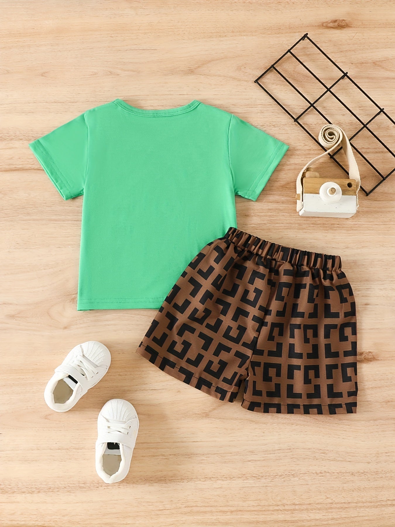 Boys Crossbody Bag Print T-shirt & Shorts Set