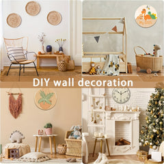6pcs Unfinished Wood Round Disc Door Hanging Sign Blank Wreath Board Crafts