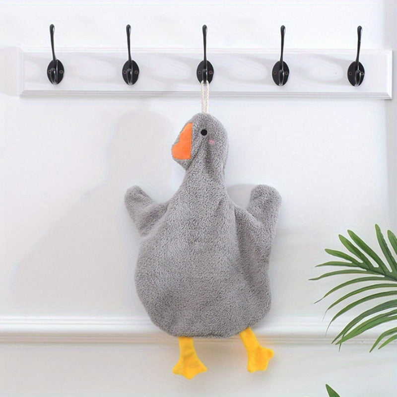 Microfiber Goose Pattern Hanging Towel Quick Drying Soft Absorbent with Loop