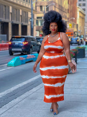  Tie Dye Bodycon Midi Cami Dress