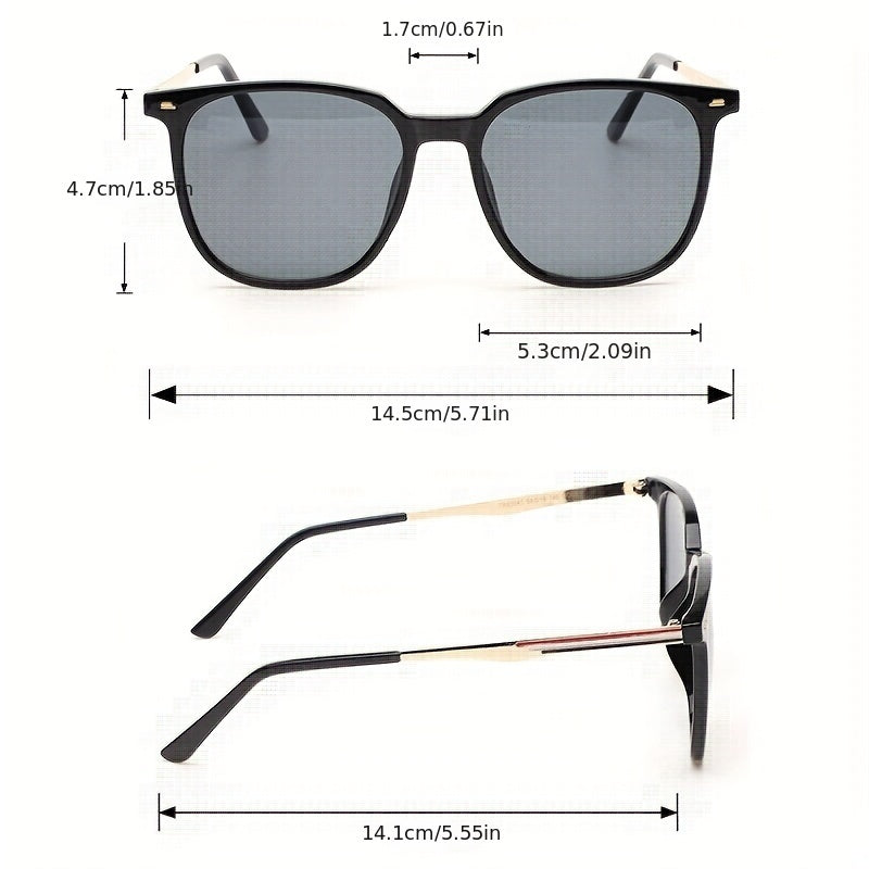 Square Frame Sunglasses Rivet Decor Glasses UV400