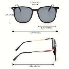 Square Frame Sunglasses Rivet Decor Glasses UV400