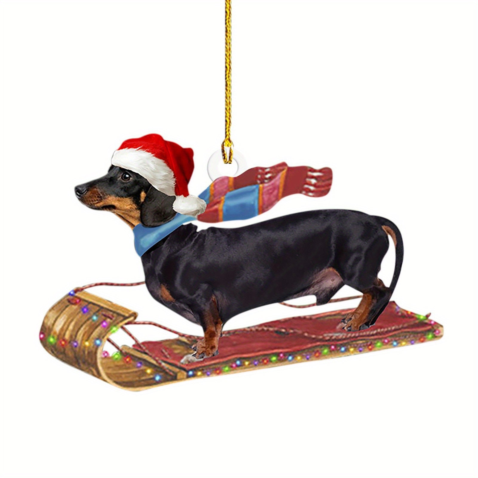 Festive Christmas Dachshunds Car Backpack Hanging Decorations
