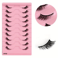 10 Pairs Fox Eye Style Natural False Eyelashes