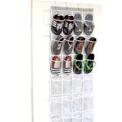 Over The Door Shoe Storage Rack With 24 Deep Pockets