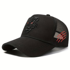 Tiger Embroidery Baseball Cap with Extended Brim