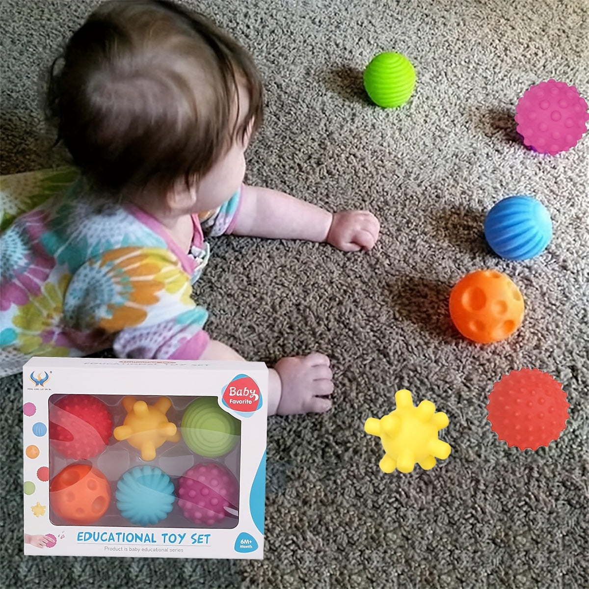 Textured PVC Baby Sensory Balls for 6 Months