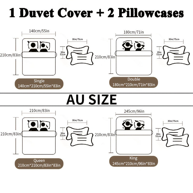 Christmas Themed Duvet Cover Set Checkered Elk Snowflake Print Soft & Breathable