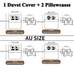 Christmas Themed Duvet Cover Set Checkered Elk Snowflake Print Soft & Breathable