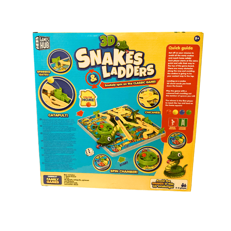 3D Snakes & Ladders Board Game - Fun Family Game