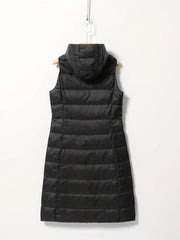 Slim Fit Sleeveless Puffer Jacket Hooded