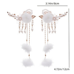Hair Ball Flower Hairpin Pearl Tassel Headdress Girls Hair Access