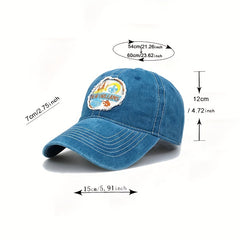 Embroidery Baseball Cap Cartoon Washed Distressed Dad Hat