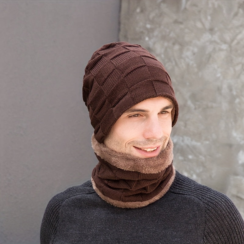 Winter Plus Velvet 3-Piece Set: Hat, Neck Gaiter, Gloves