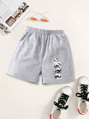 Girls Stacking Skull Print Sweat Shorts Halloween Clothes