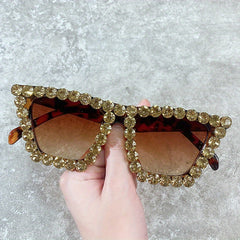 Summer Cat Eye Sunglasses Rhinestone Decorative Glasses