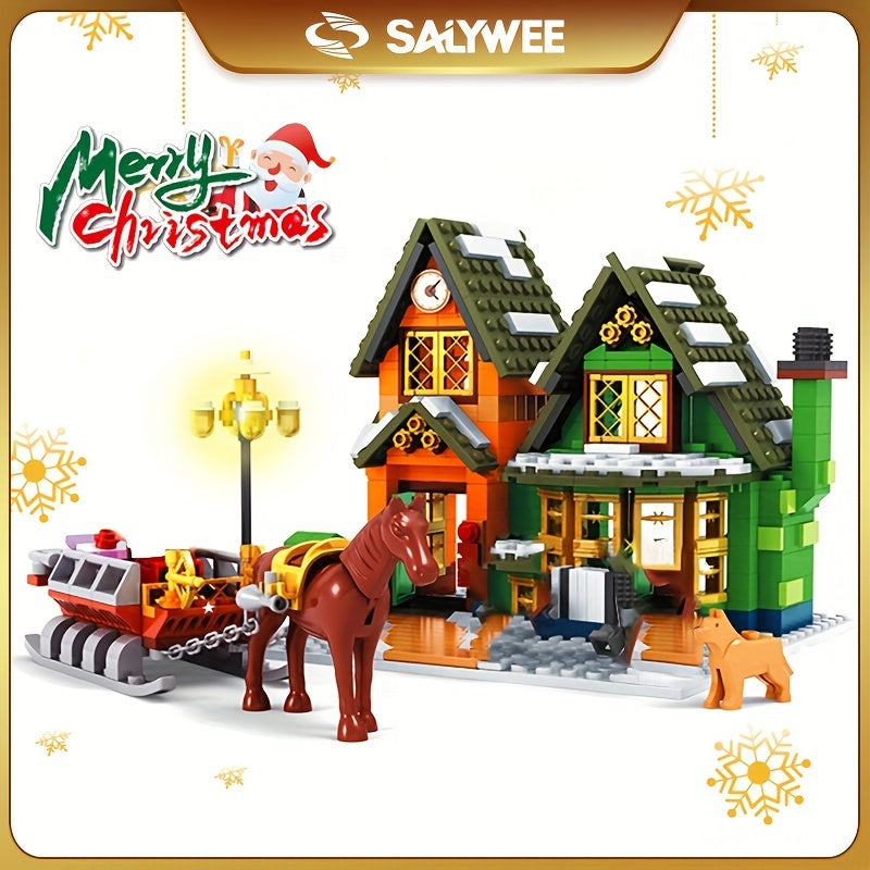 SALYWEE Christmas Post Office Building Blocks Model Toy