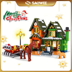 SALYWEE Christmas Post Office Building Blocks Model Toy