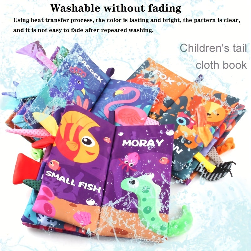 Baby Tail Cloth Book Animal Series Infant Early Education Toy