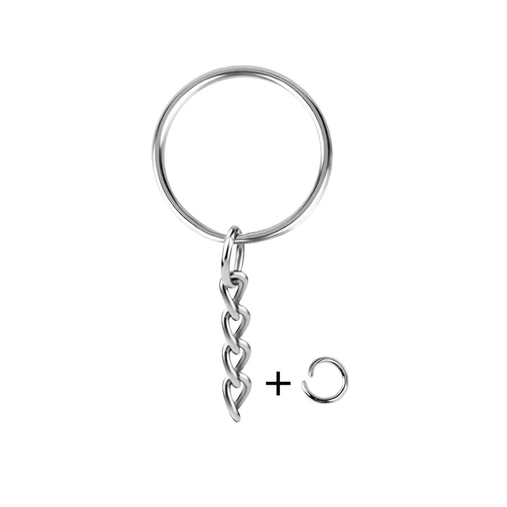 30pcs Metal Blank Keychain Bulk Split Ring DIY Key Ring Accessories