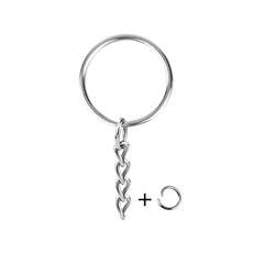 30pcs Metal Blank Keychain Bulk Split Ring DIY Key Ring Accessories