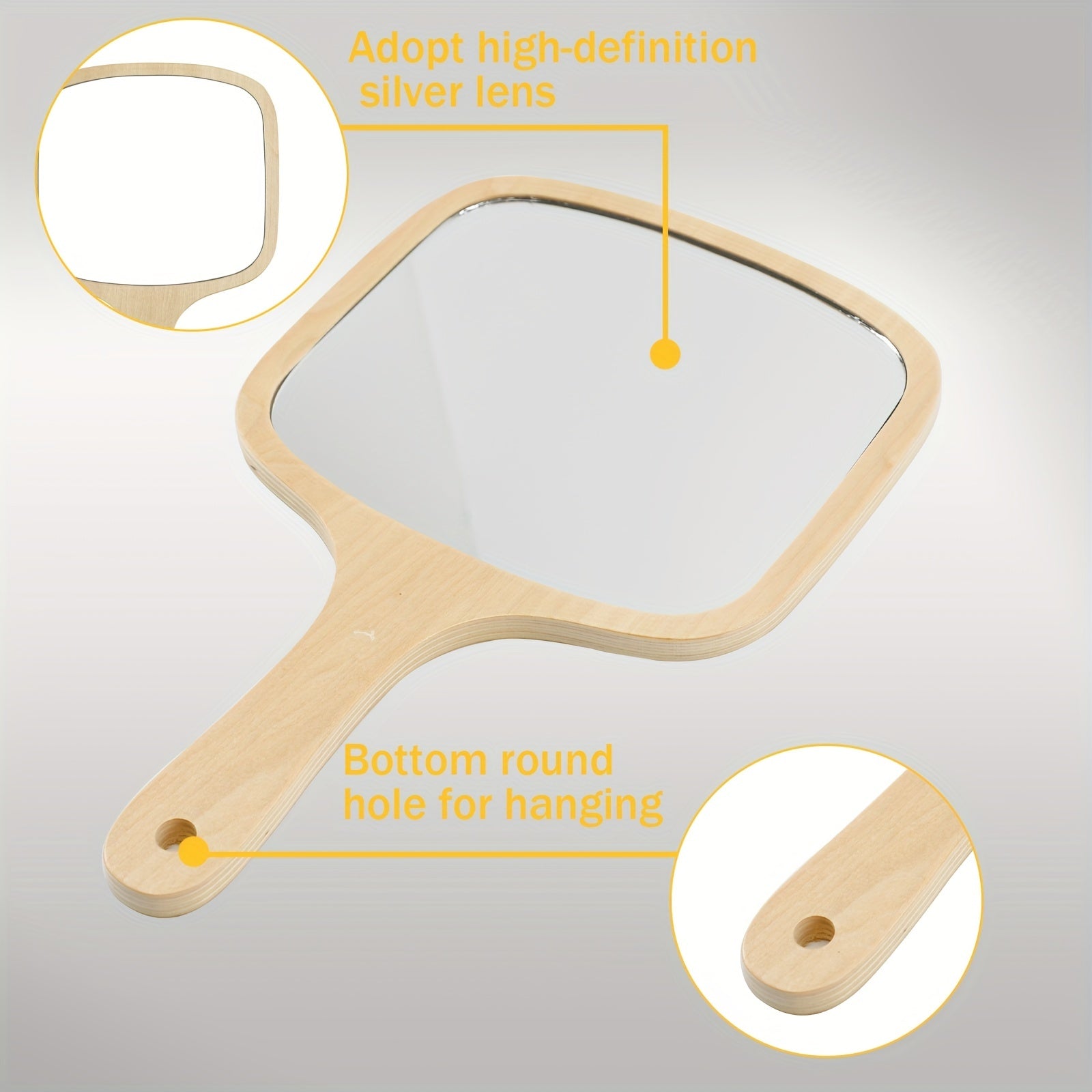 Natural Bamboo Handheld Mirror w/ Handle