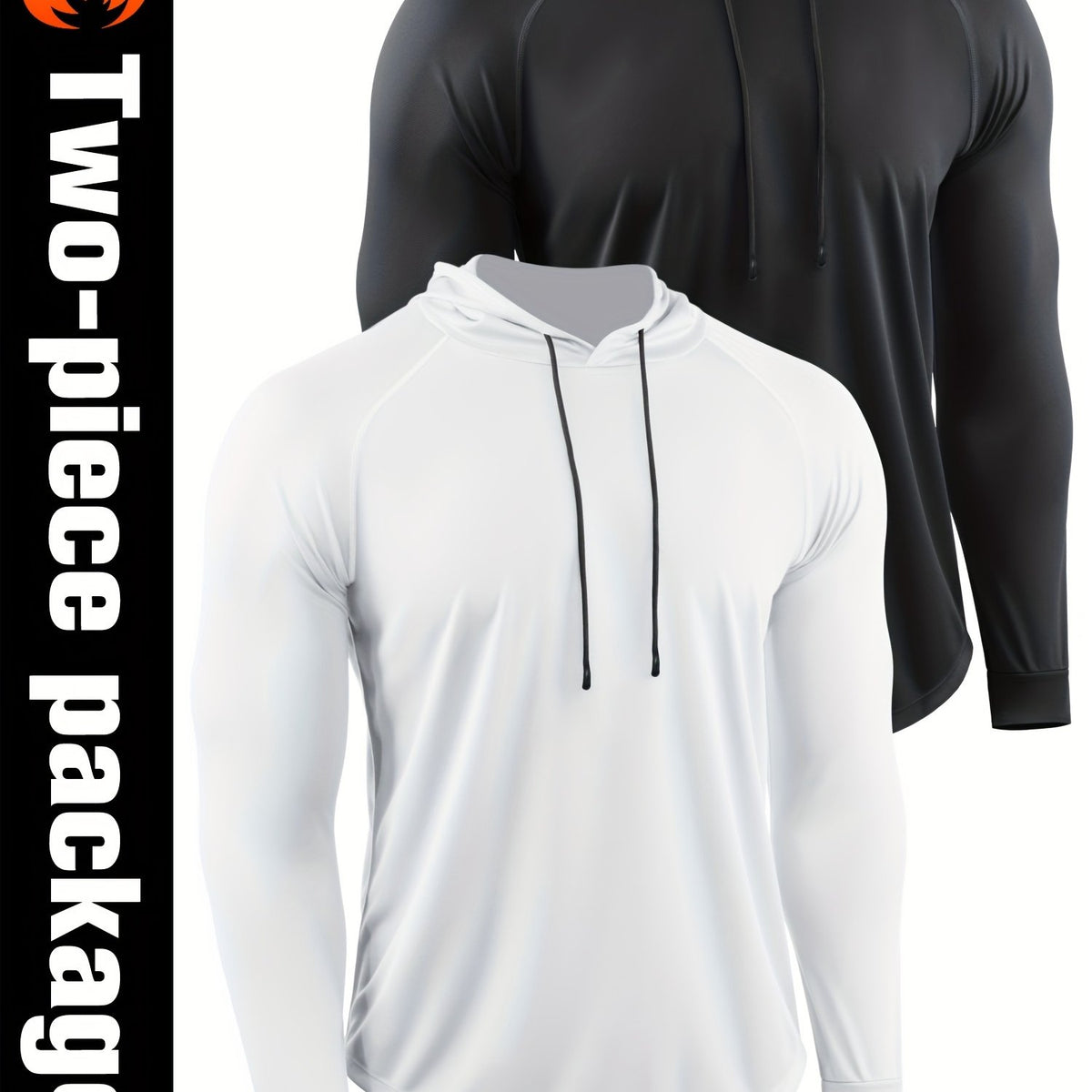 2 Pcs Men's Hoodies Breathable Loose Pullover for Autumn Winter