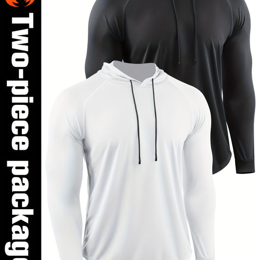 2 Pcs Men's Hoodies Breathable Loose Pullover for Autumn Winter