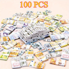 100pcs Banknotes 5 Packs 1:12 1:6 Dollhouses BJD Scene Accessories DIY Craft