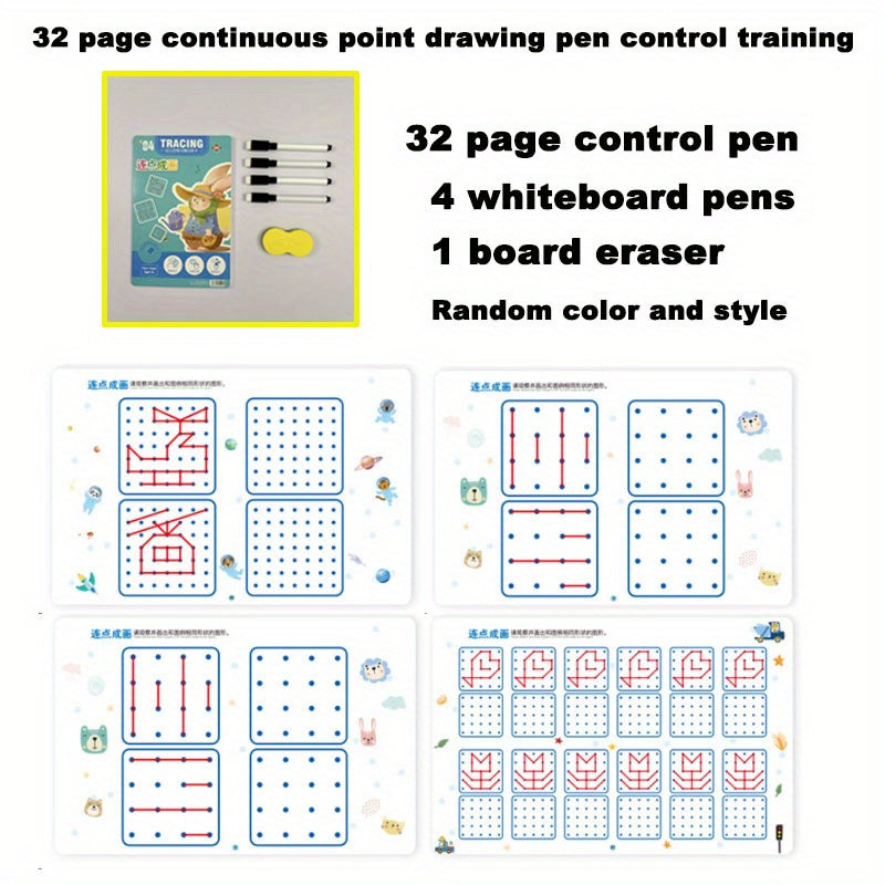 Kids Drawing & Control Training Book - Educational Activity Notebook