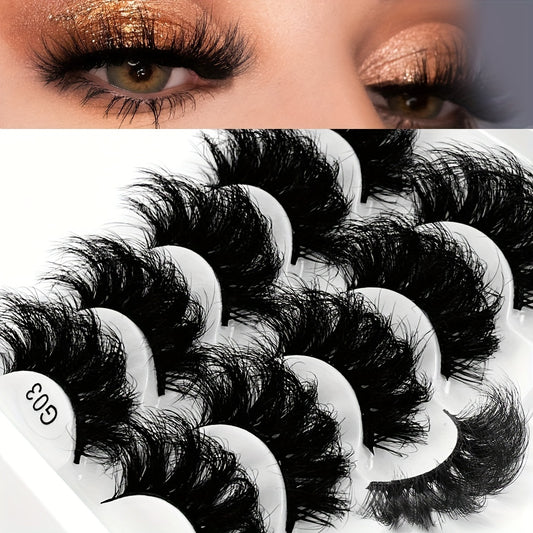 5 Pairs Fluffy Mink Lashes Thick Long Faux Eyelashes