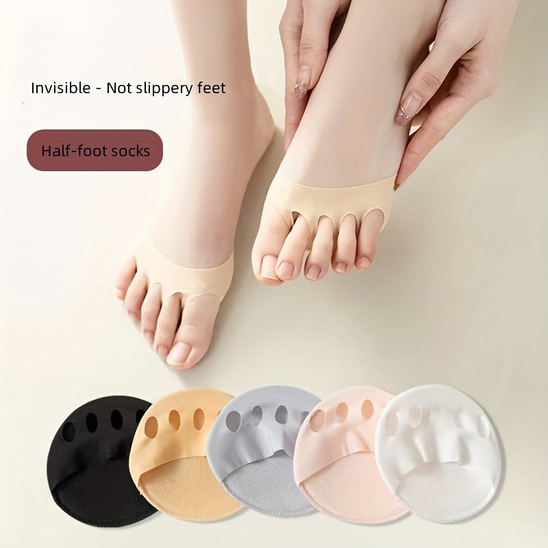 5pairs Open Toe Non-slip Foot Socks for Sandals Spring & Summer