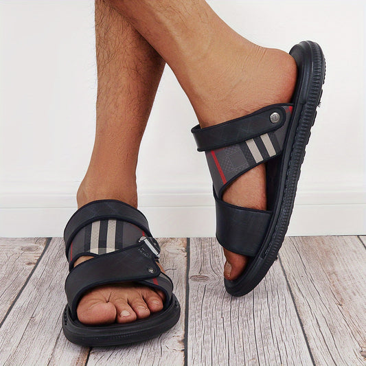 Men's Striped Slingback Sandals Casual Water Shoes