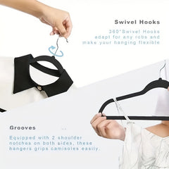 10pcs Children's Coat Hanger Non slip Baby Flocking Plastic Traceless Hanger