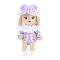 Purple Doll Dress for 12-13 Inch Baby Toy Crawling Doll