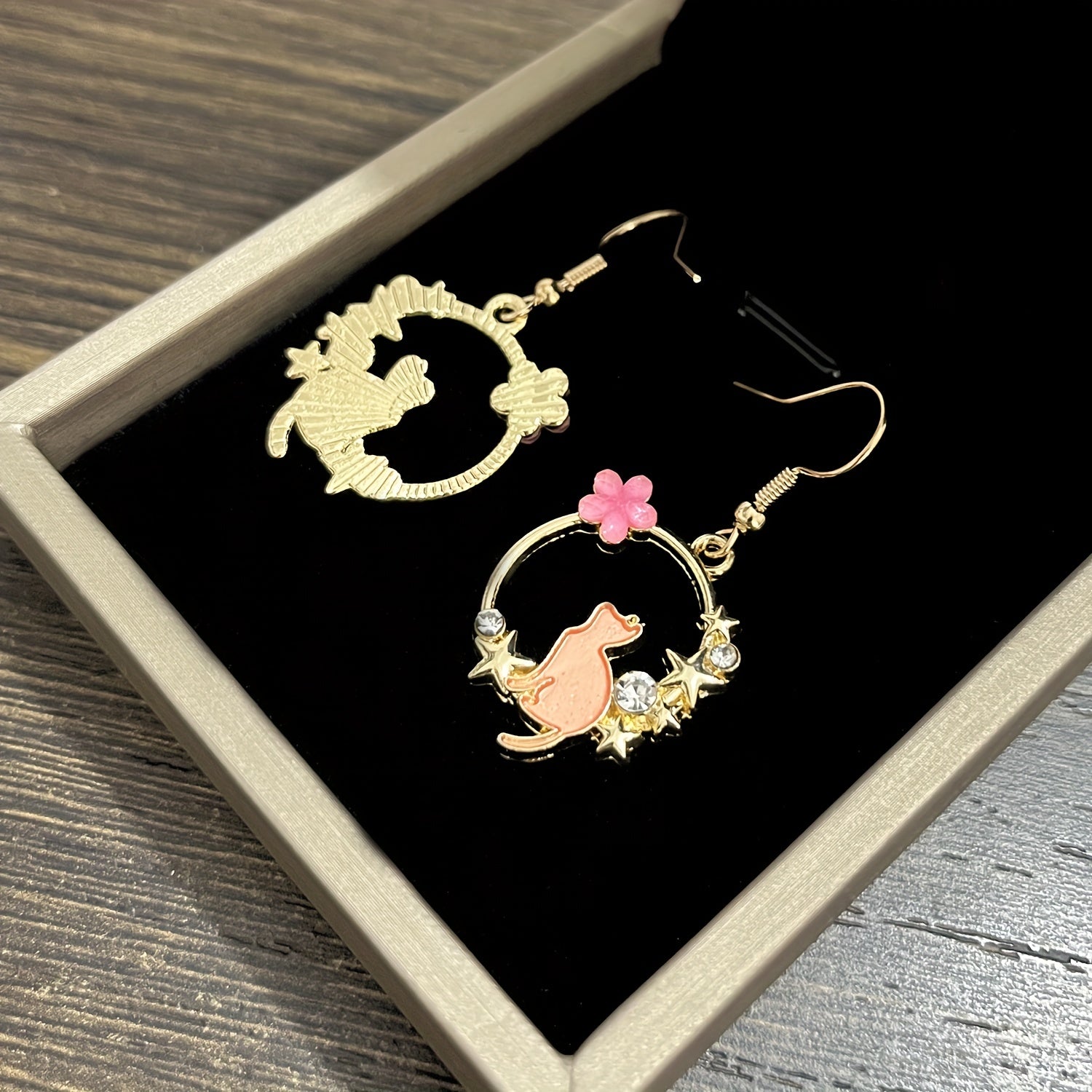 Kitten Geometric Dangle Earrings - Cat Ear Jewelry
