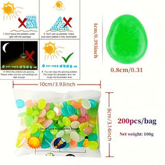 200pcs Glow Stones for Garden & Aquarium
